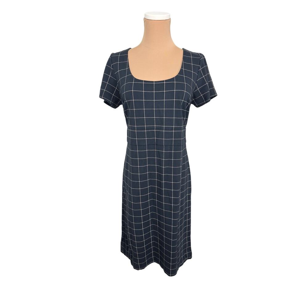 Ann Taylor Navy Grid Dress size 6